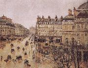 Camille Pissarro rain in the French Theater Square Germany oil painting artist